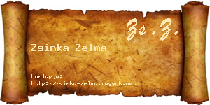 Zsinka Zelma névjegykártya